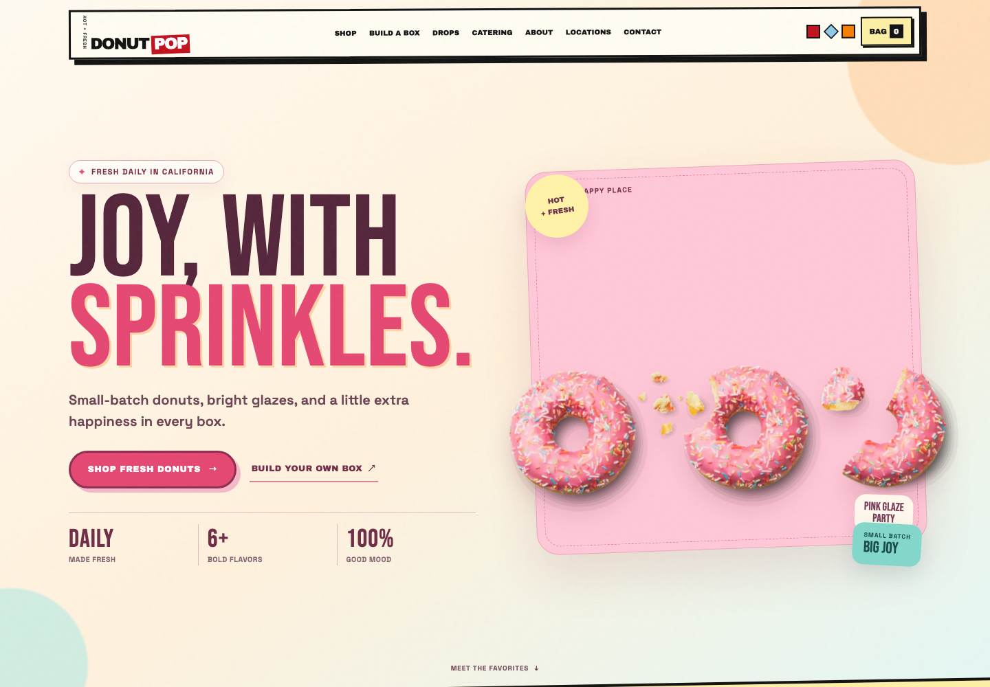 Donut Pop website template screenshot